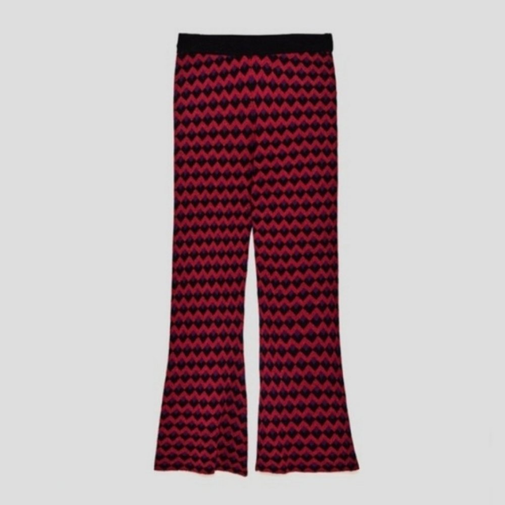 NWT ZARA Knit Sparkle Bell Bottom Pants Size S